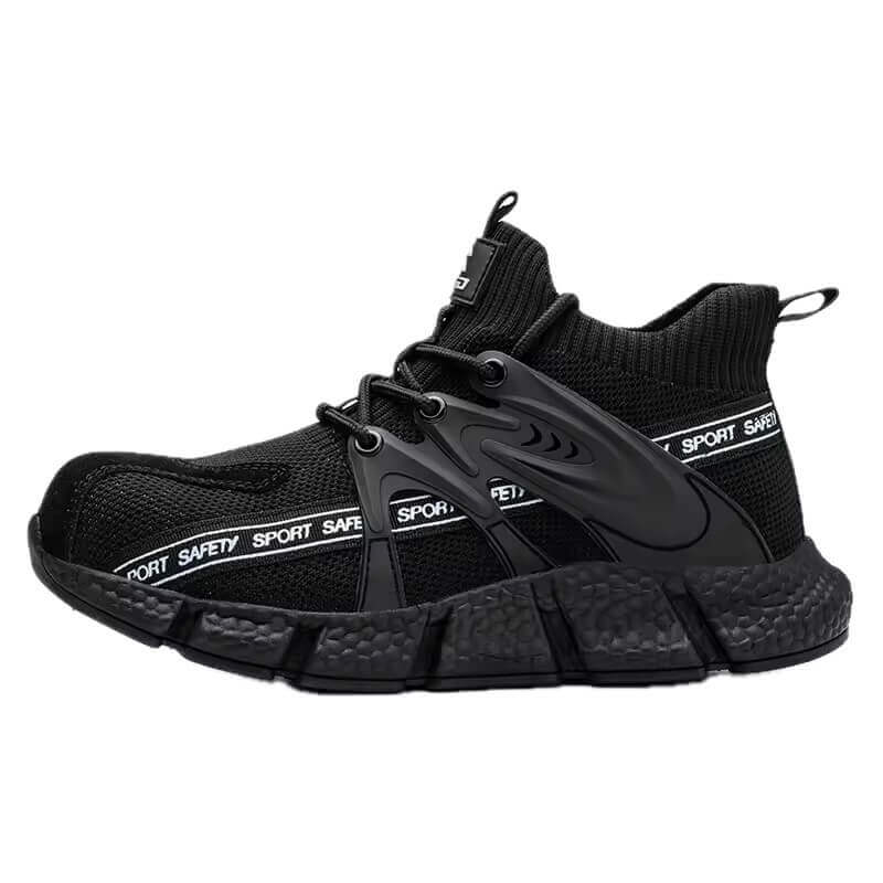 Steel Toe Safety Work Shoes for Men - Black Industrial Boots #1223 - Perfect for Construction, Warehouse & Factory Work