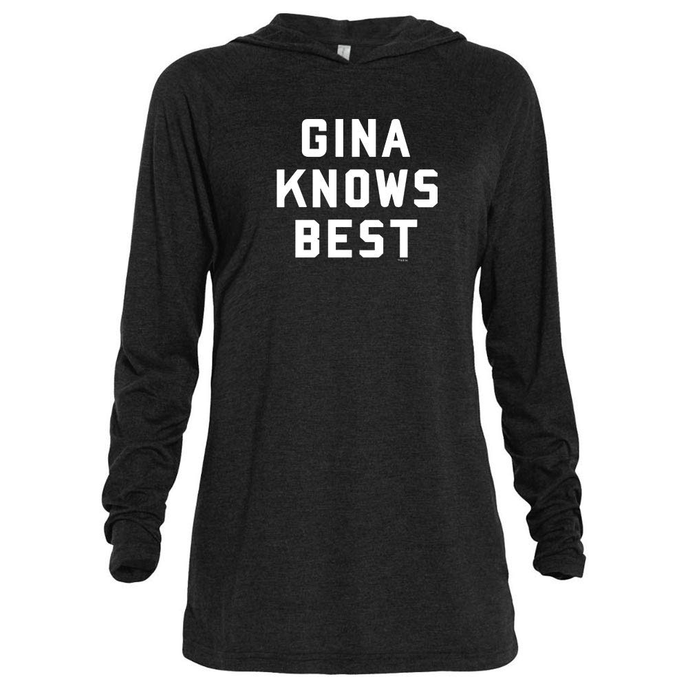 Brooklyn Nine-Nine Gina Knows Best Tri-Blend Raglan Hoodie - Officially Licensed TV Show Merchandise - Soft Unisex Pullover for Fans - Great Gift for Costume Parties & Casual Wear