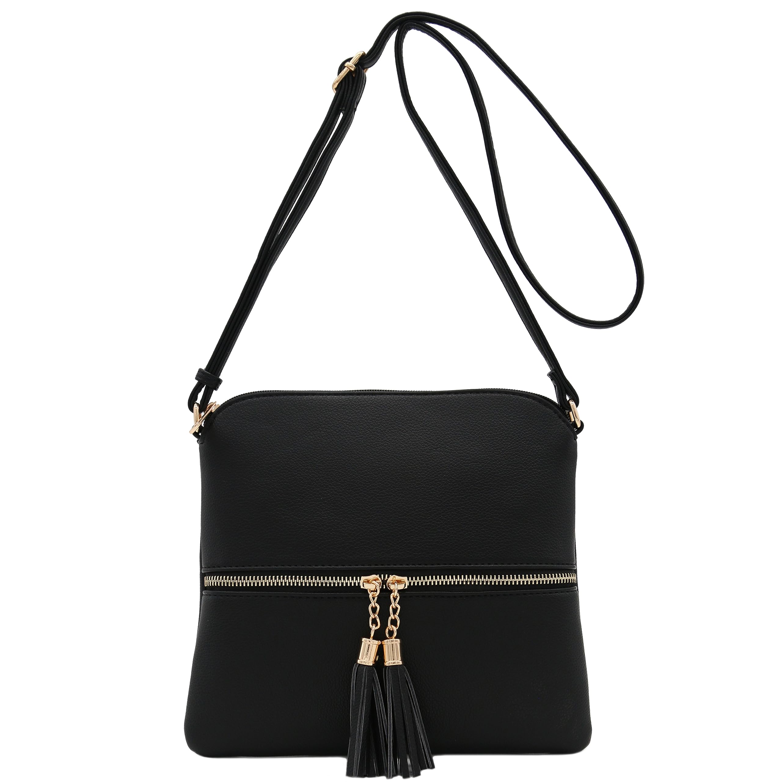 DELUXITY Lightweight Medium Crossbody Bag with Tassel - Stylish & Comfortable Shoulder Purse for Women - Perfect for Travel, Shopping & Everyday Use