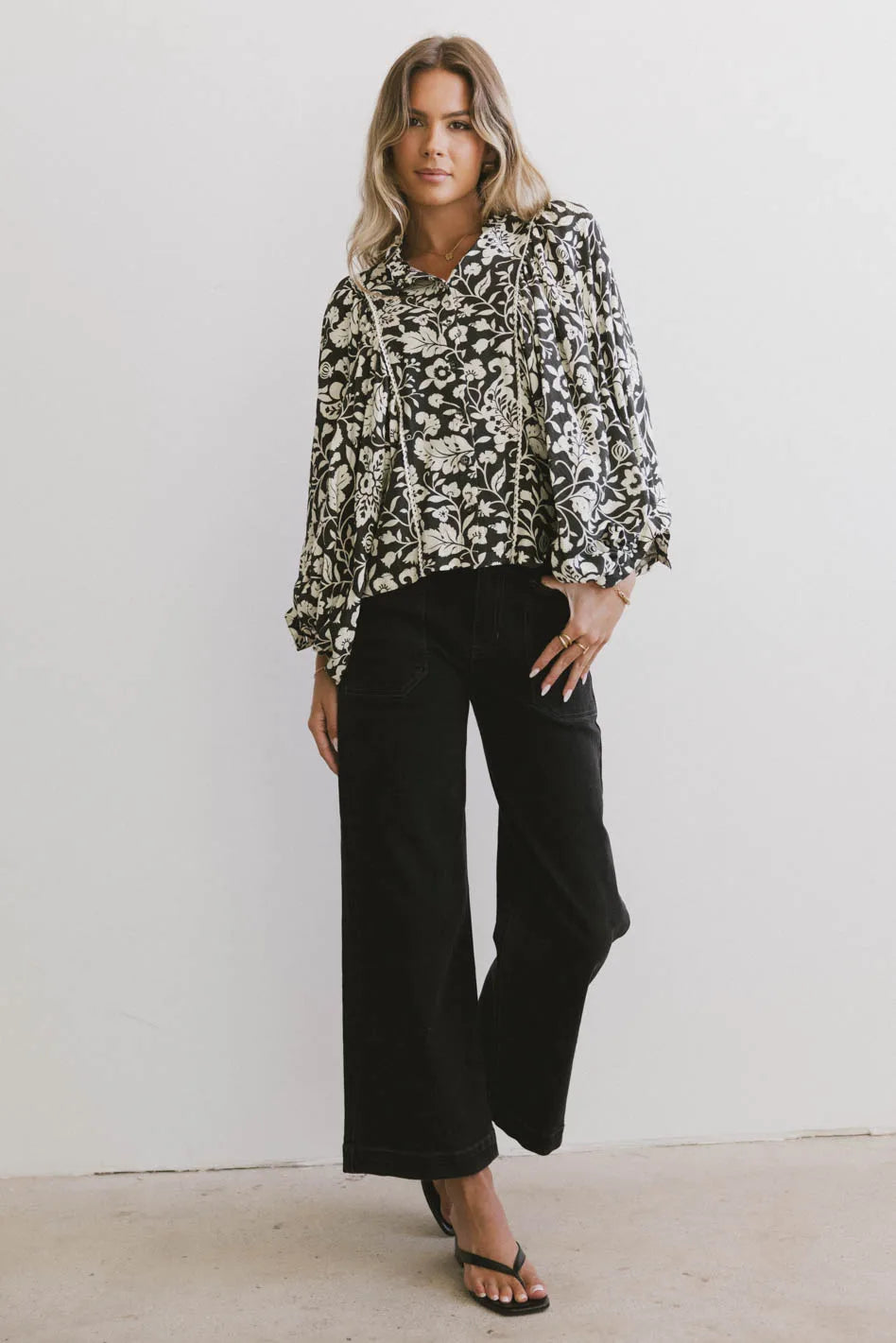 Stylish Nona Dolman Sleeve Blouse in Black - Women's Fashion Top for Work, Party & Casual Wear | Final Sale