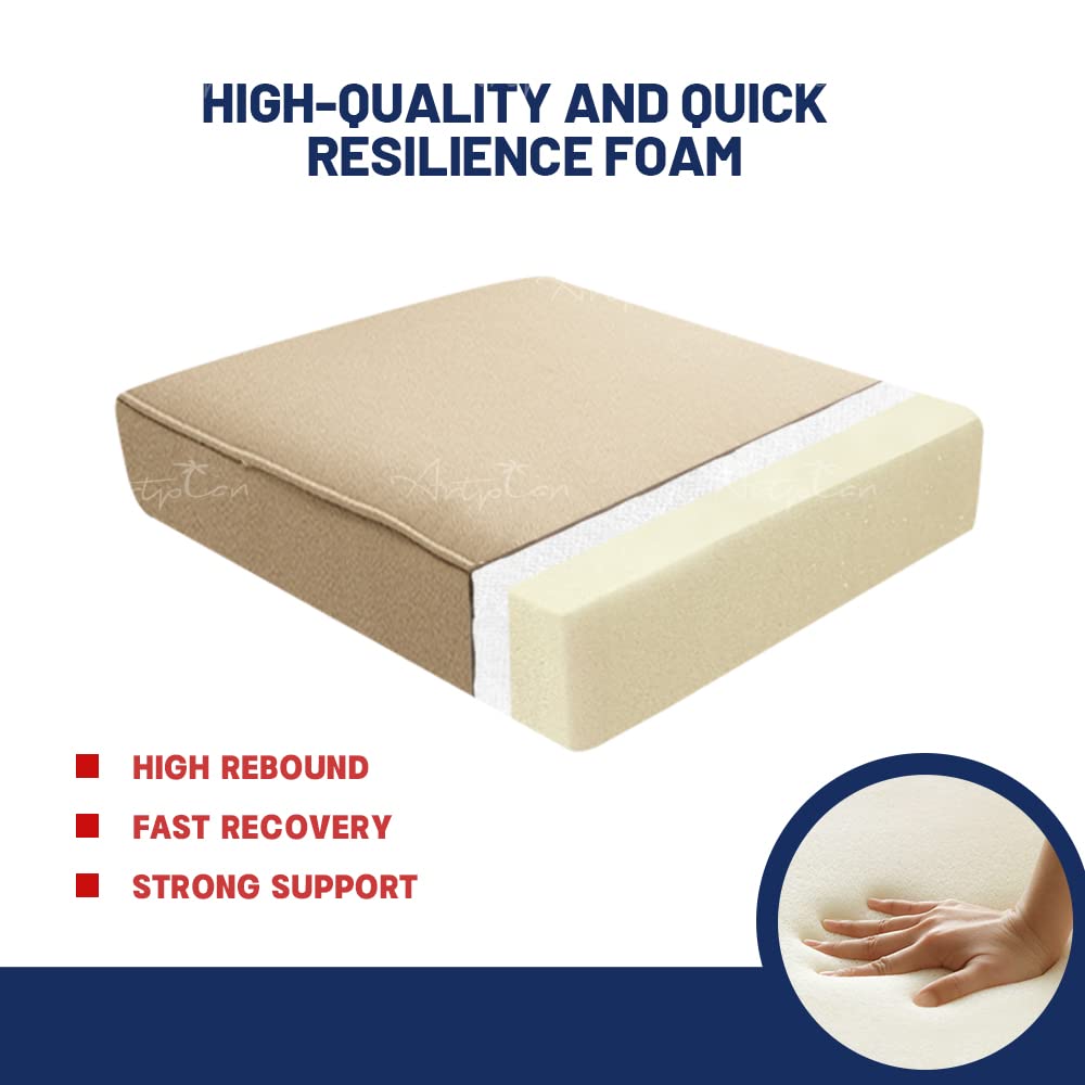 ARTPLAN All-Weather Outdoor Loveseat Cushions Set of 5 - Waterproof Patio Deep Seating Cushions for Garden, Poolside & Deck Furniture - Perfect for Backyard, Porch & Sunroom Relaxation