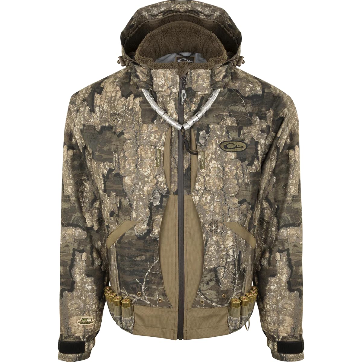 Drake Waterfowl Guardian Elite Flooded Timber Jacket - Waterproof Hunting Jacket for Men - Camo Waterfowl Hunting Gear for Duck & Goose - Ideal for Wetland & Timber Hunting Adventures