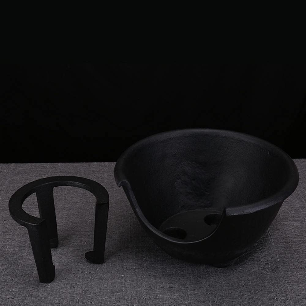 Vintage Cast Iron Charcoal Stove - Outdoor Tea Brewing & Cooking Furnace with Iron Pot Set - Perfect for Camping, BBQ, and Traditional Kung Fu Tea Ceremonies