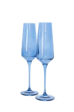 Elegant Estelle Colored Glass Champagne Flute Set of 2 - Perfect for Weddings, Anniversaries & Romantic Celebrations