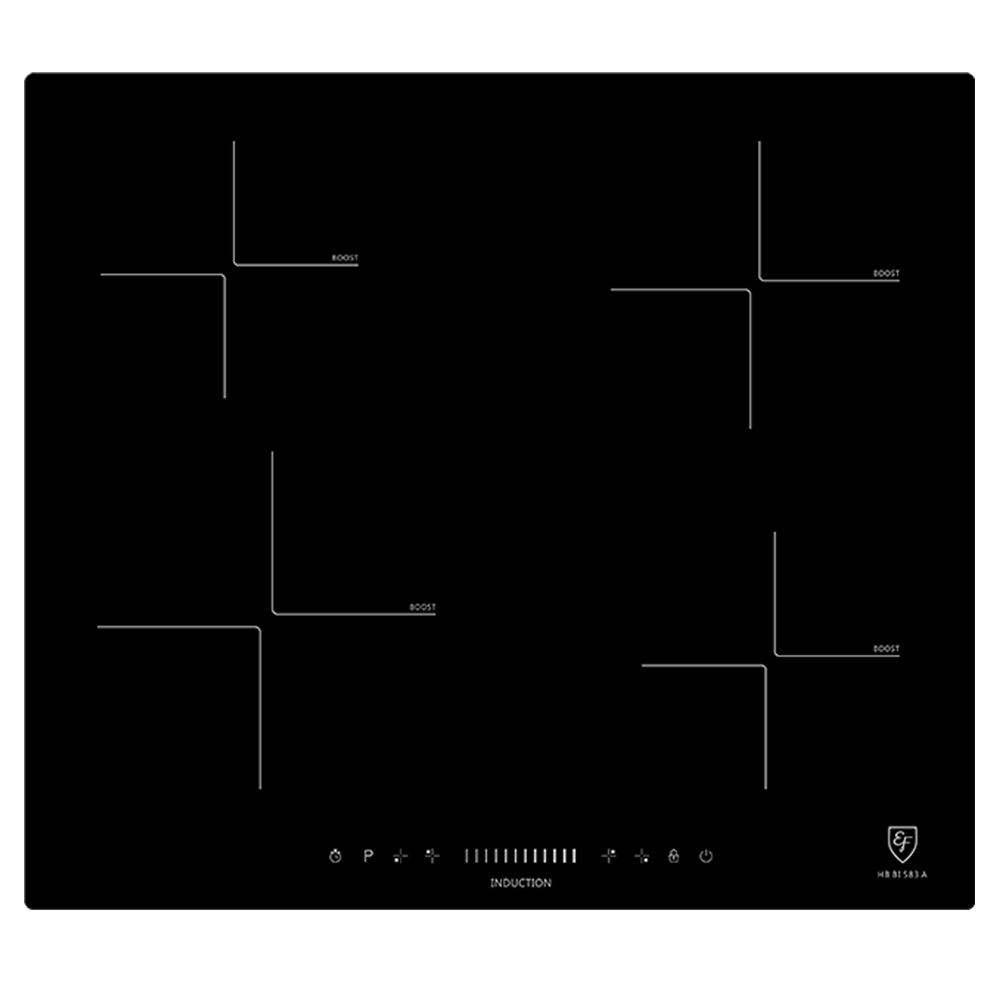 EF HB BI 583 A 60cm Built-In Ceramic Induction Cooktop - HBBI583A | Energy Efficient Electric Stove for Modern Kitchens | Perfect for Home Cooking & Small Spaces