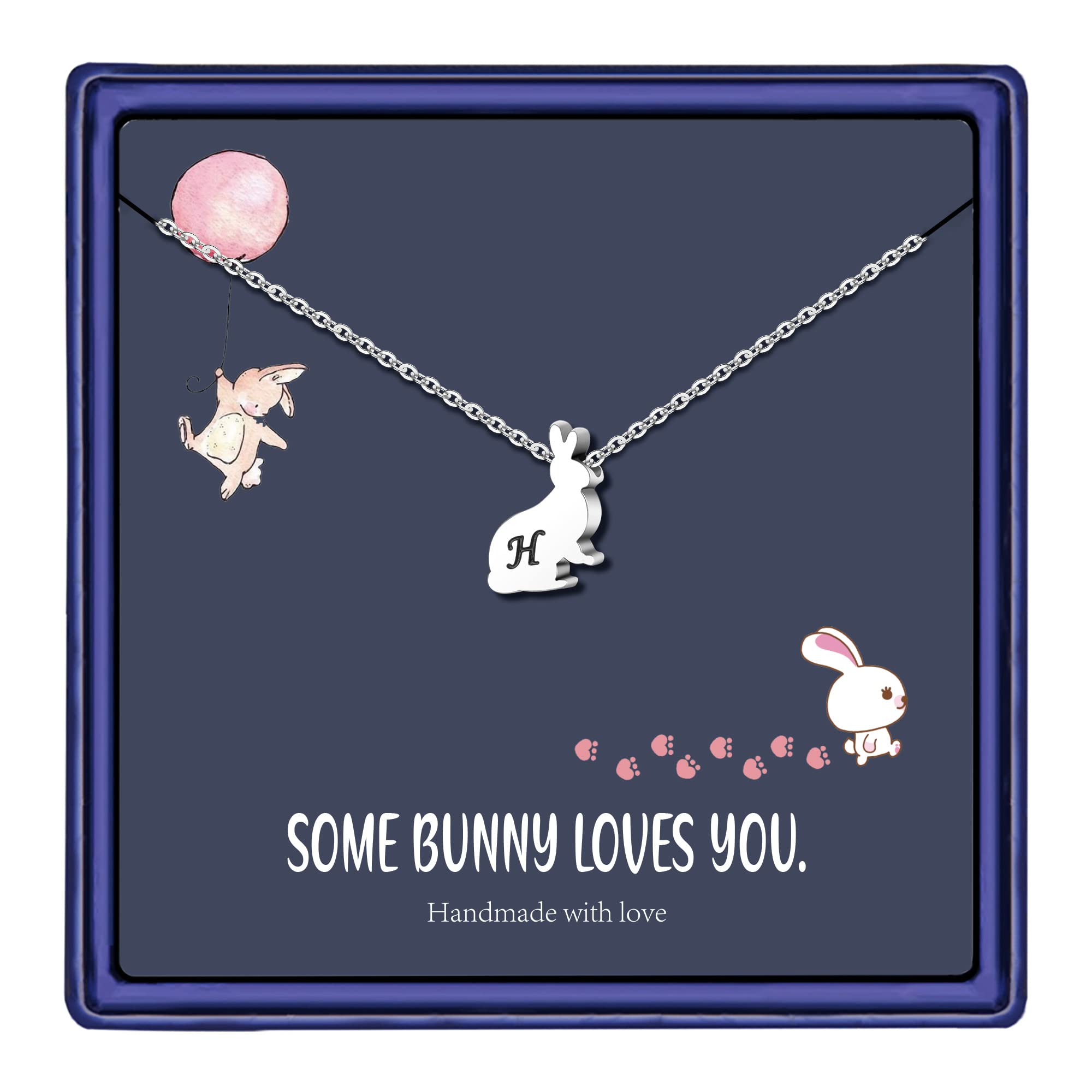 Personalized Bunny Necklace for Girls - Stainless Steel Rabbit Pendant Easter Jewelry Gift for Women, Kids & Toddlers | Perfect for Easter Celebrations, Birthday Presents & Special Occasions