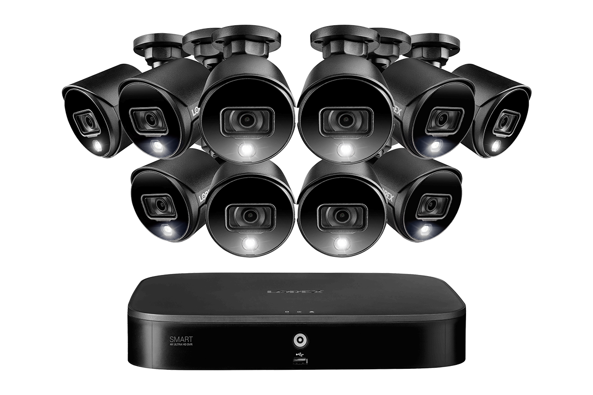 4K Ultra HD 16 Channel DVR Security System with 10 x 8MP Active Deterrence Cameras - Smart Motion Detection & Voice Control Compatible with Alexa & Google Home - Ideal for Home, Business & Outdoor Surveillance