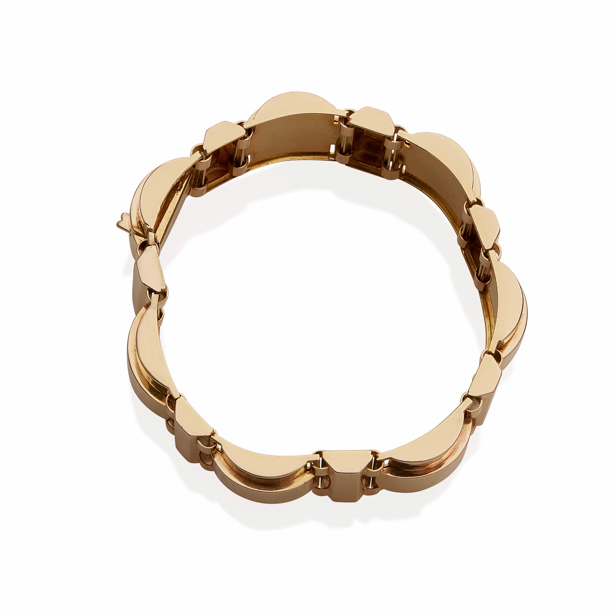 Elegant French Retro 18K Gold Tank Track Bracelet for Women - Vintage Luxury Jewelry Gift for Anniversary, Birthday & Special Occasions