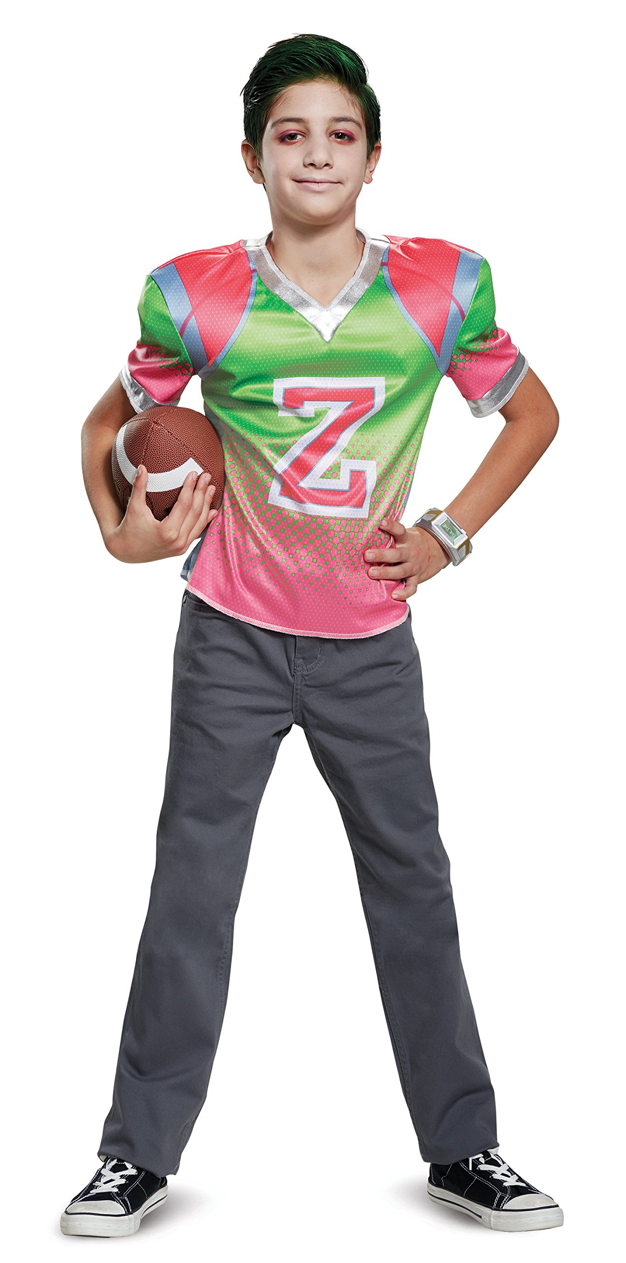 Disney Zombies Zed Football Jersey Deluxe Boys' Costume - Officially Licensed Halloween Outfit for Kids, Cosplay & Dress-Up Parties