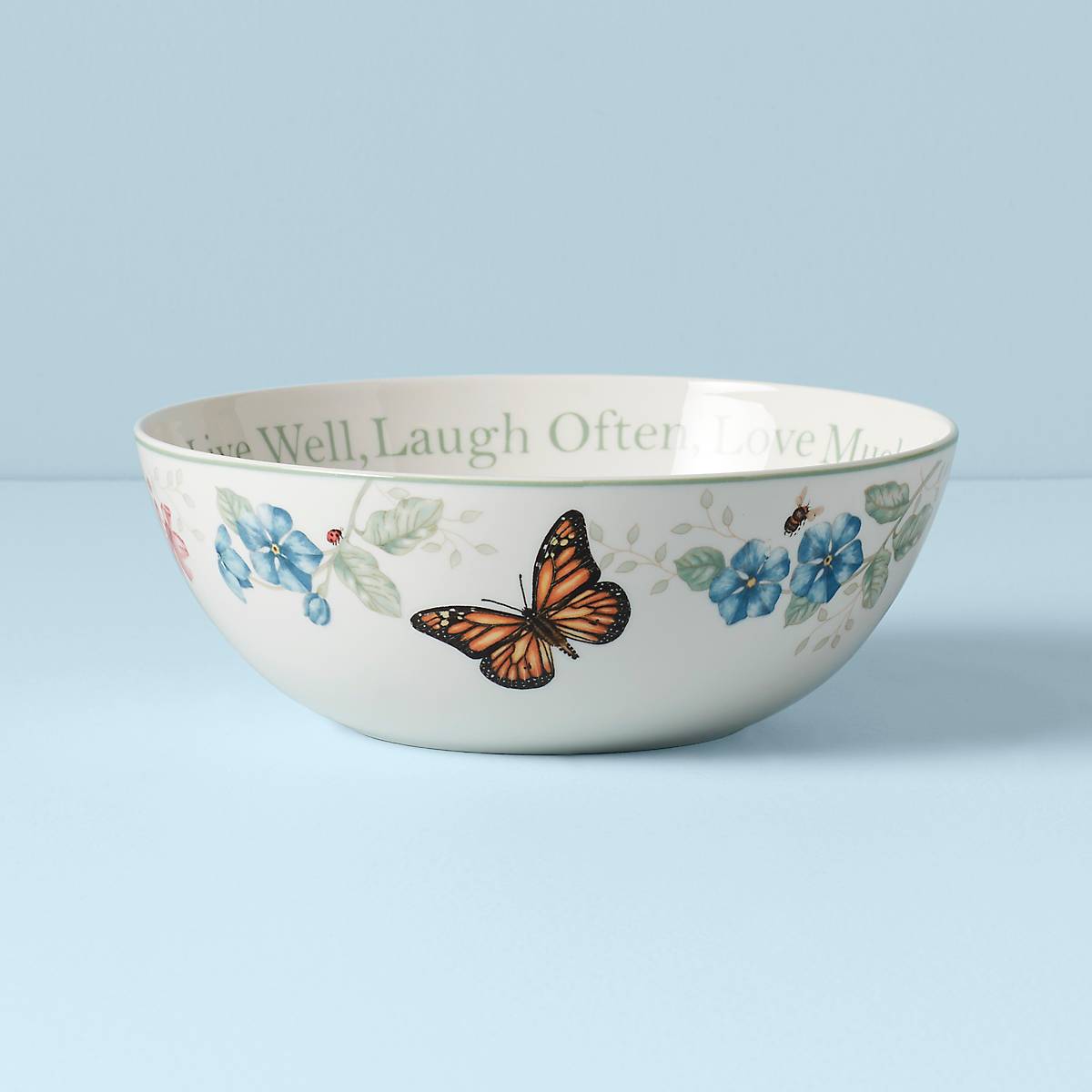 Butterfly Meadow Large Serving Bowl - Elegant Porcelain Dish for Salads, Pasta & Entertaining - Perfect for Dinner Parties, Family Gatherings & Home Decor