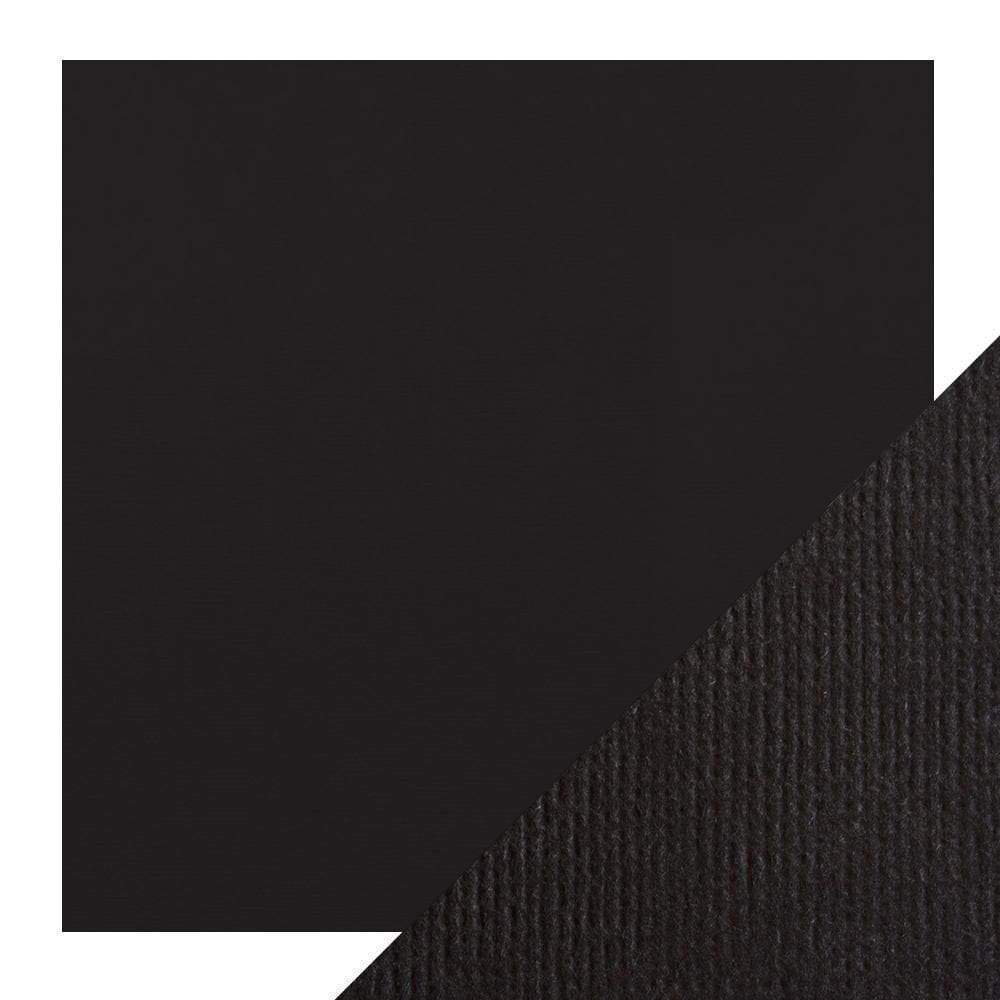 Premium Classic Jet Black Weave Textured Craft Cards - 12 x 12 Inches (5-Pack) - Perfect for Scrapbooking, Invitations & DIY Projects - 9132E