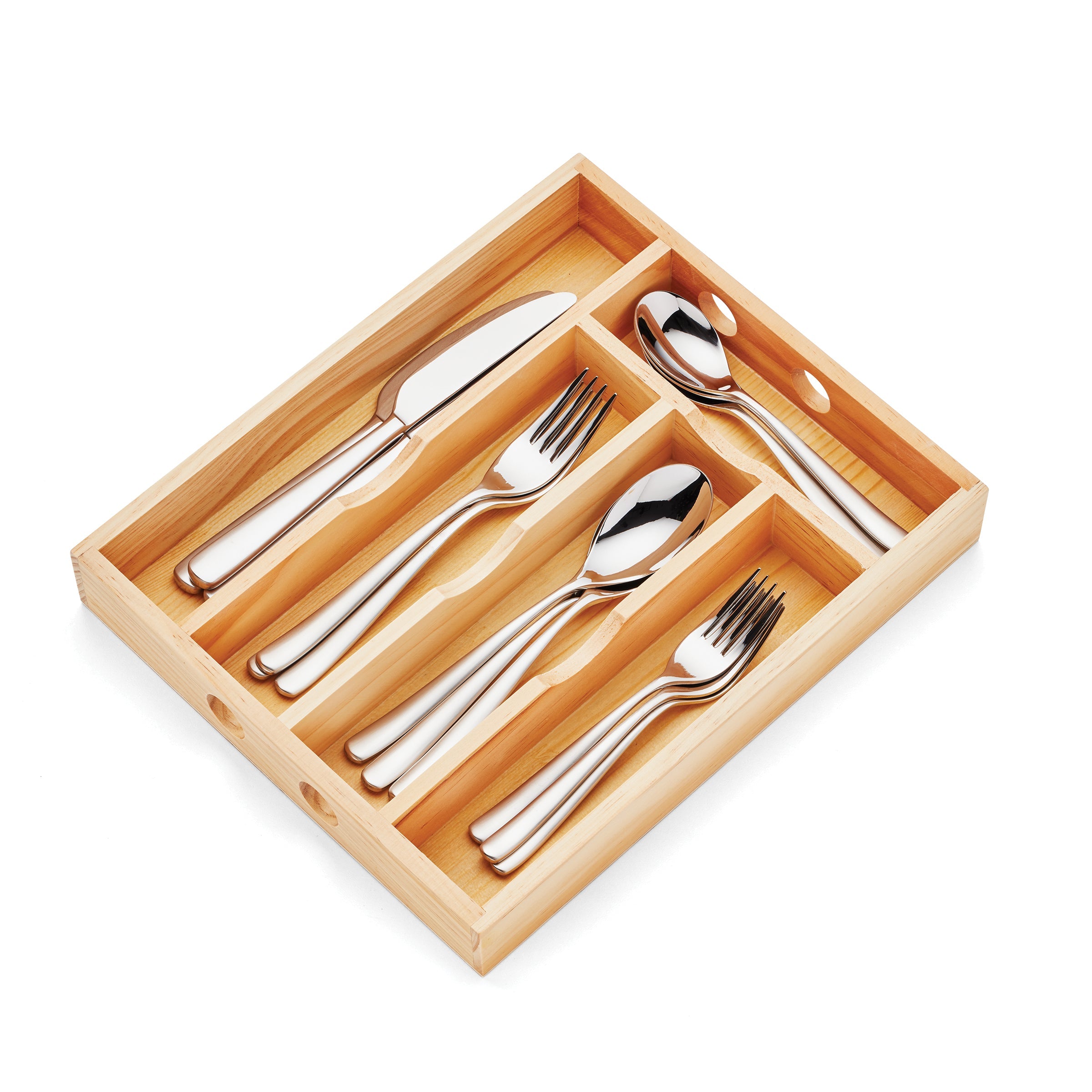 Natural Wood Caddy - Premium Bamboo Serving Tray with Handle for Coffee, Tea, and Breakfast in Bed - Perfect for Home, Office, and Gift Giving