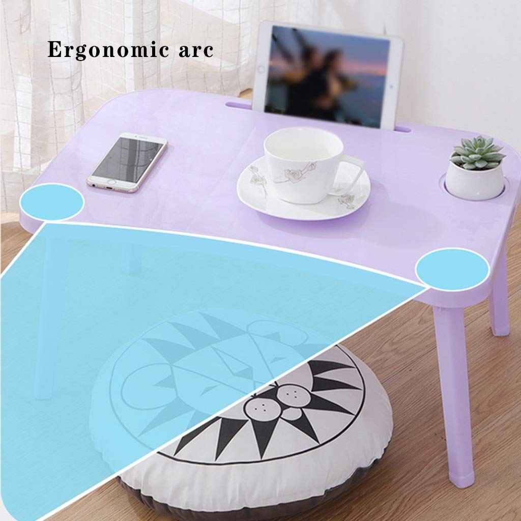 Purple Foldable Home Office Desk for Small Spaces & Bedrooms - Easy Setup