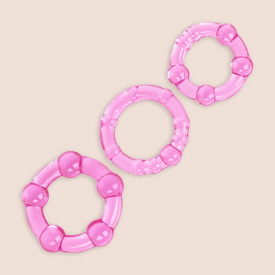 Premium Silicone Cock Ring Set by CalExotics - 3 Pack Stretchy Penis Rings for Enhanced Pleasure & Performance | Perfect for Couples & Solo Play, Intimate Gifts, and Spicing Up Your Sex Life