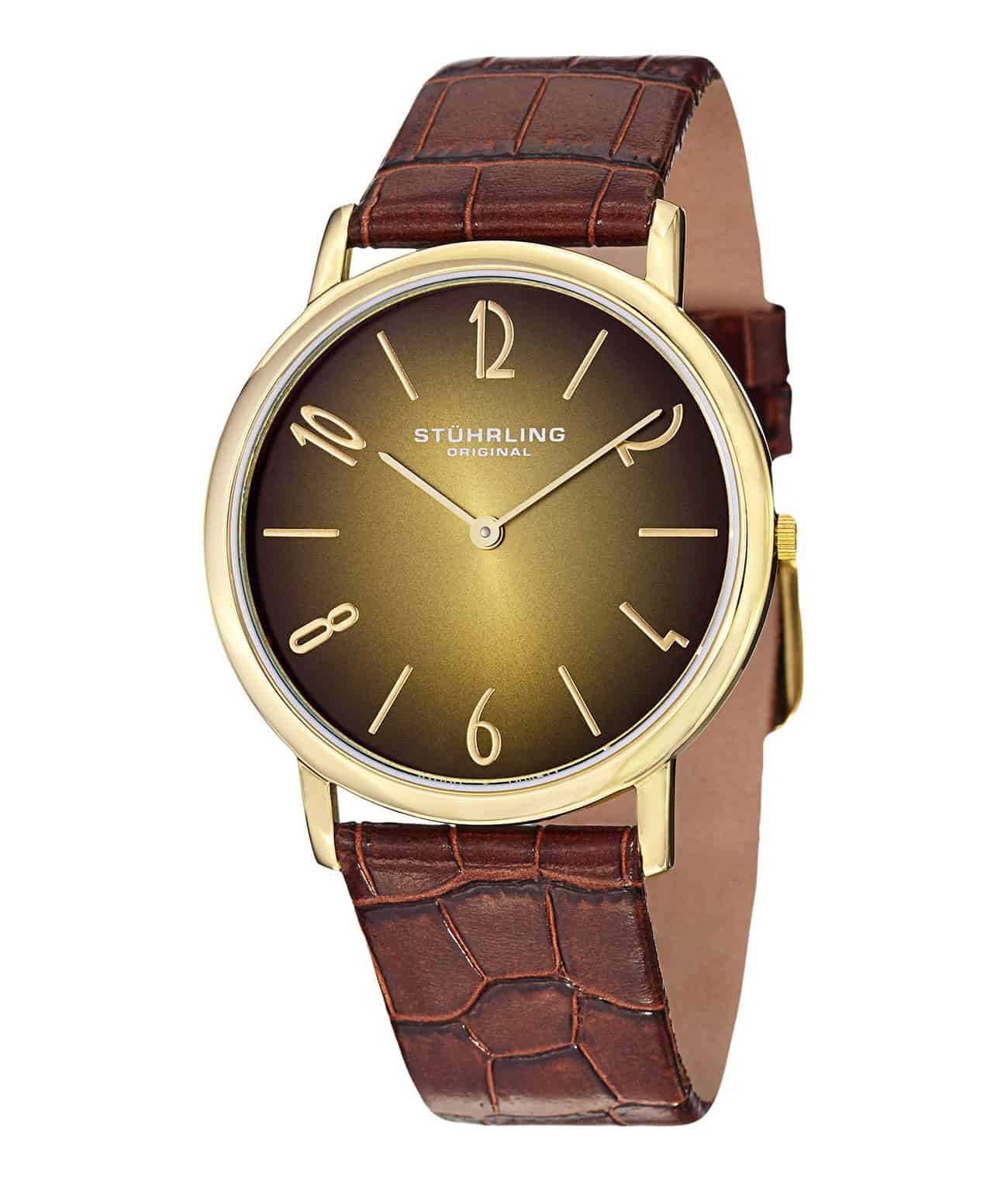 Brown Dial / Gold Case / Brown Leather Strap Tang Buckle