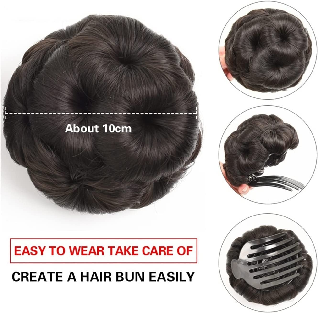 VIEWS Hair Buns for Women & Girls - Natural Brown Hair Extensions Ponytail Bun | Messy Bun Hairpiece for Women & Girls | Perfect for Parties, Weddings & Everyday Styling