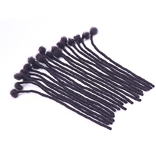 8 Inch 0.6cm Human Hair Dreadlock Extensions - 100 Strands Handmade Permanent Loc Extensions for Natural Hairstyles | Perfect for Protective Styling & Boho Looks