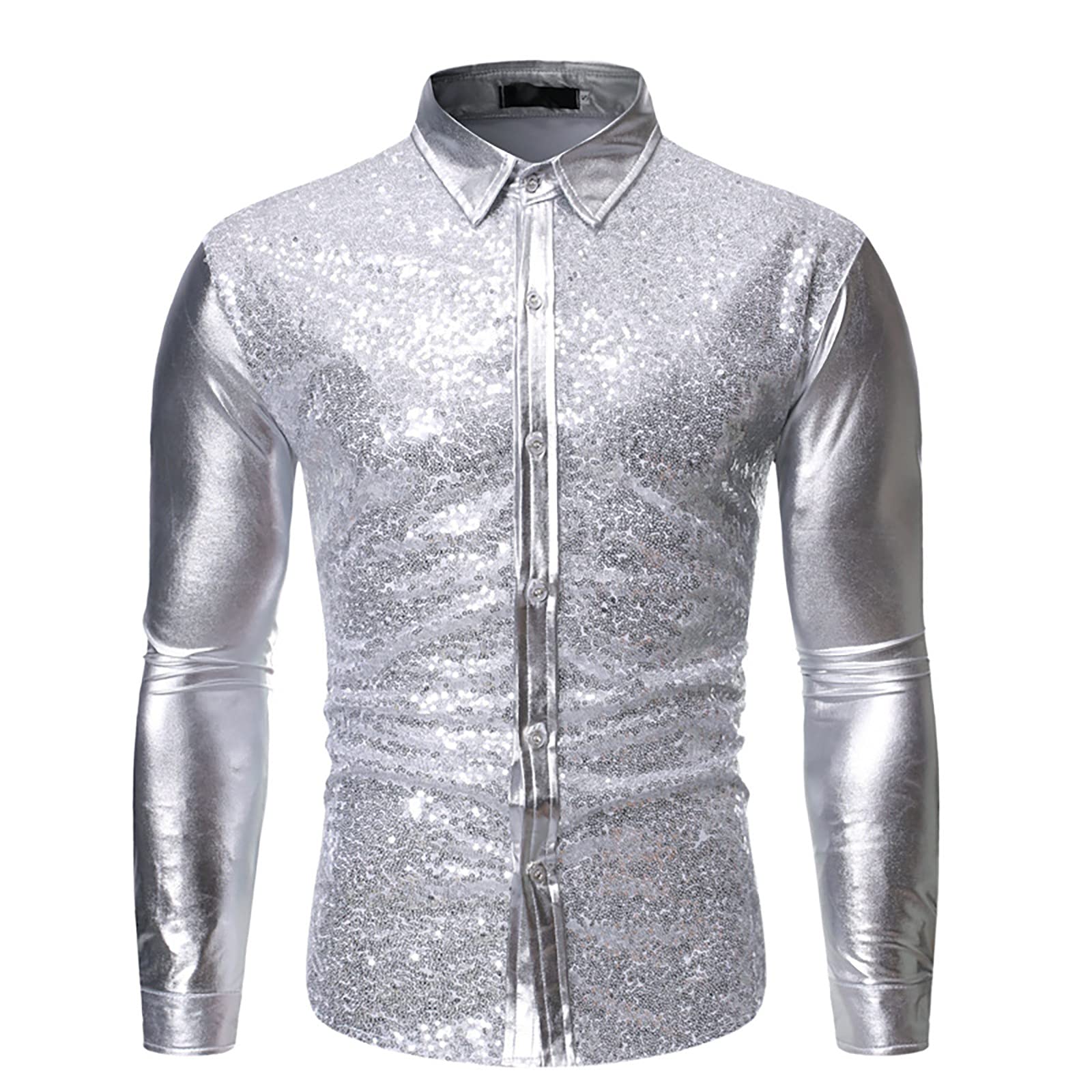 Stylish Long Sleeve Printed Men's Shirt - Solid Color Casual Button Down Blouse for Work & Dating | Perfect Office Wear & Evening Outfits
