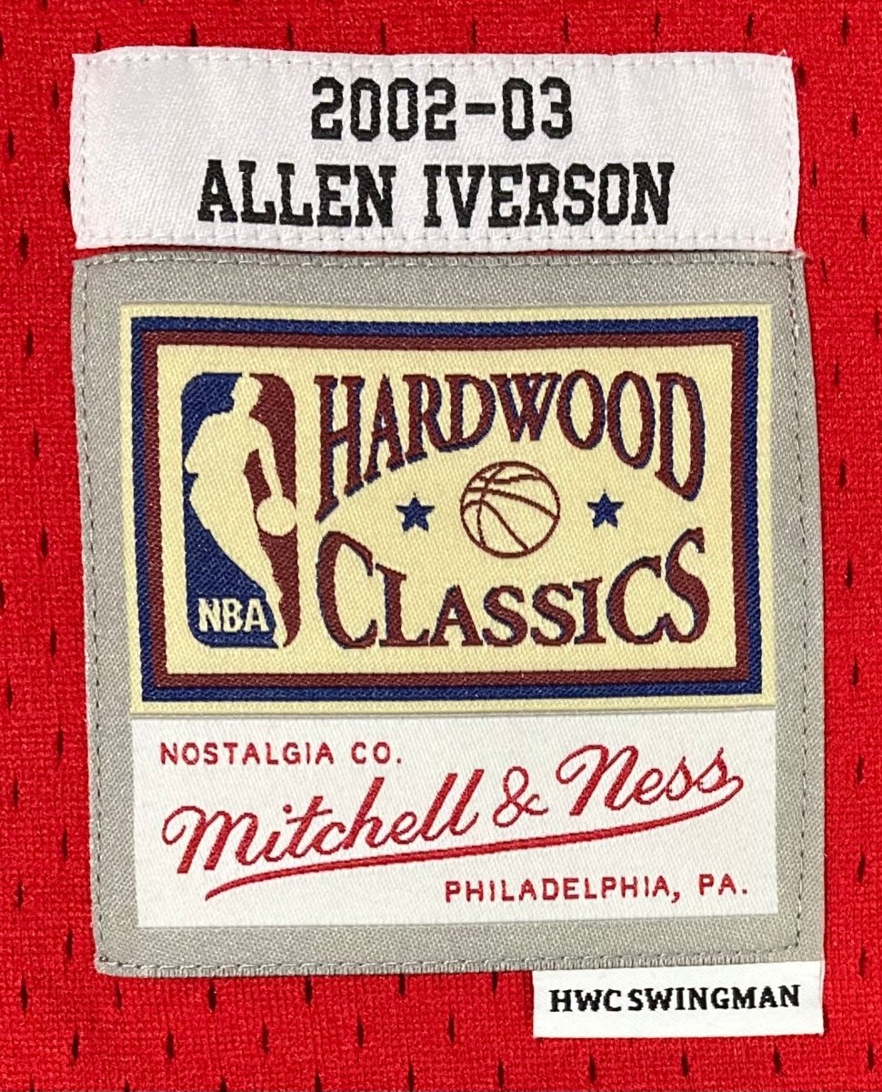 Authentic Allen Iverson Signed Philadelphia 76ers 2002-03 Mitchell & Ness Hardwood Classics Swingman Jersey with JSA COA - Perfect for NBA Memorabilia Collectors and 76ers Fans Display