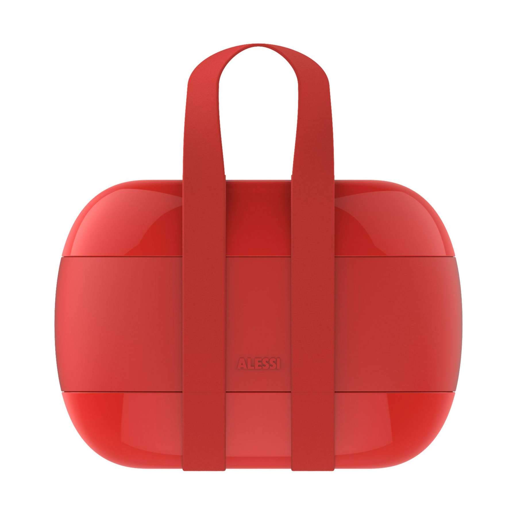Alessi Food à Porter Portable Lunch Box - Stainless Steel, BPA-Free, One Size, Red - Perfect for Office, School, Picnics & Travel