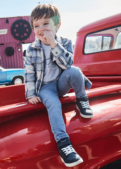 Stylish Boys Skinny Jeans - Trendy Grey Blue Wash Denim Pants for Kids | Perfect for School, Playdates & Casual Outings