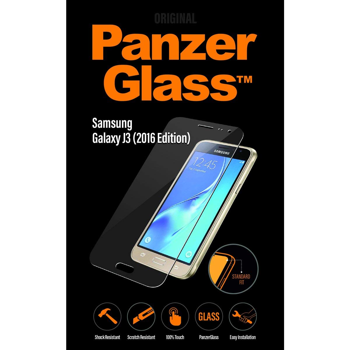PanzerGlass 015540 Screen Protector for Samsung Galaxy J3 - Tempered Glass, Anti-Scratch, Bubble-Free Installation - Perfect for Everyday Protection at Work, Home & Travel