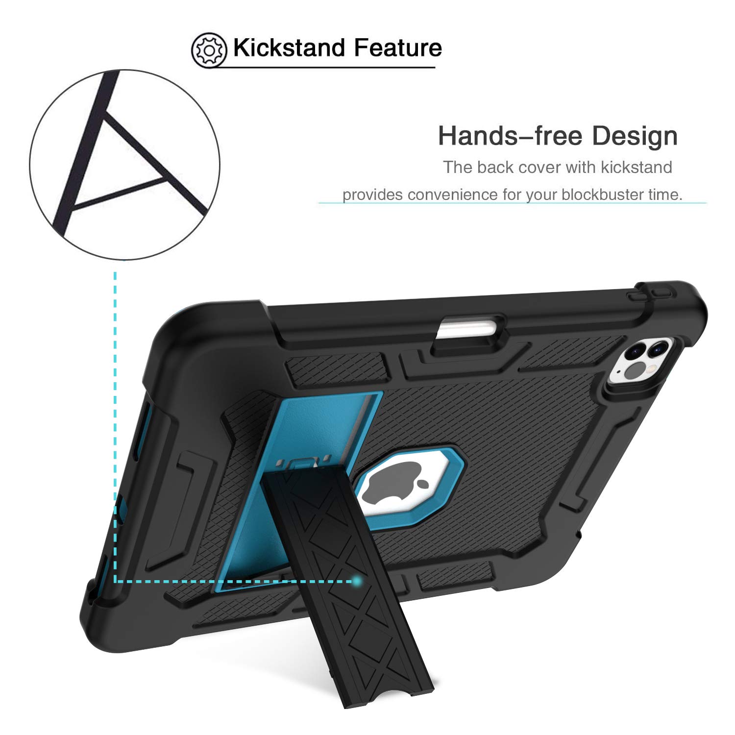 **Shockproof Rugged Case for iPad Air 4/5 (2020/2022) - Heavy Duty Hybrid Armor Cover with Kickstand, 3-Layer Protection for iPad Air 10.9 Inch | Perfect for Travel, Work & Outdoor Use**