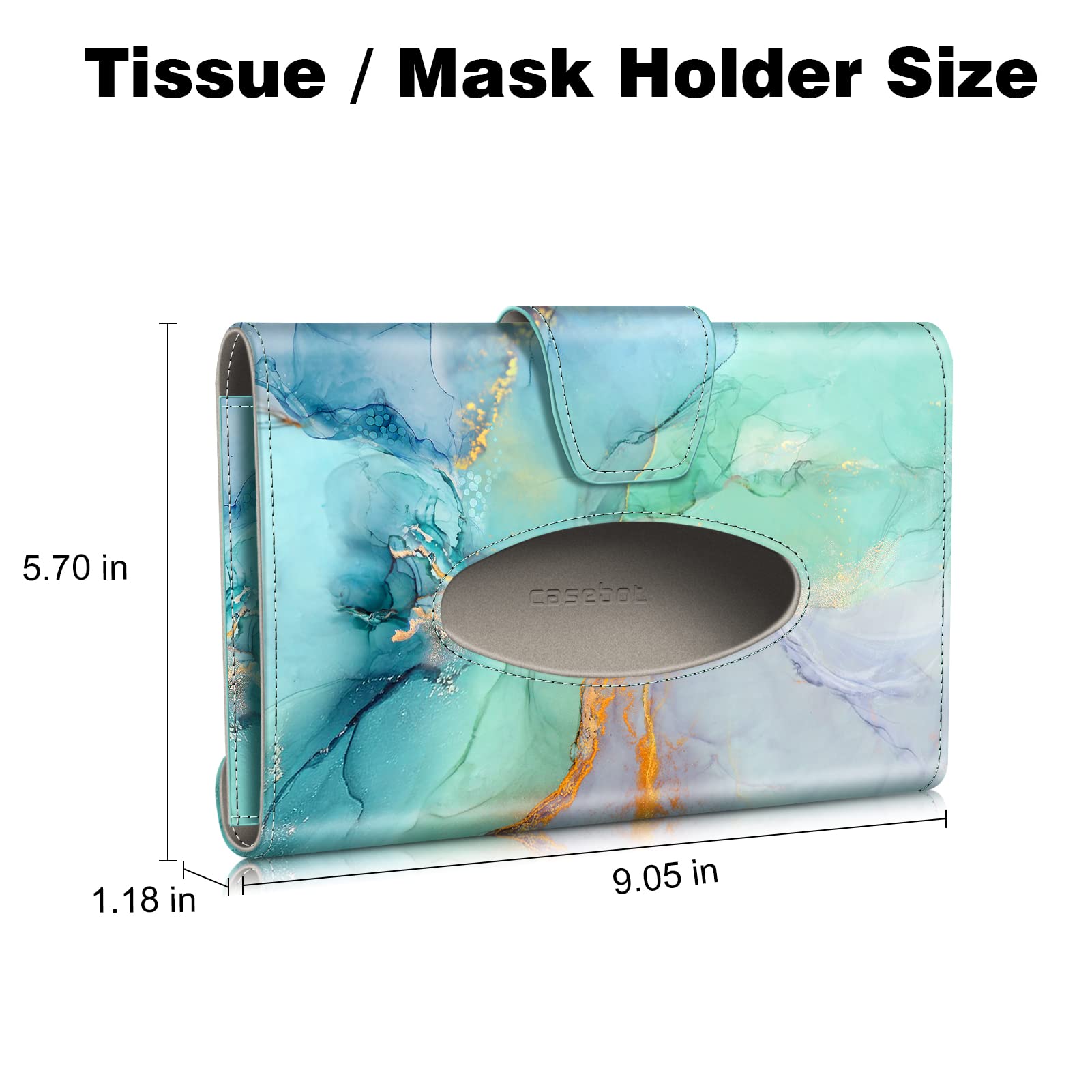 Car Visor Tissue Holder - PU Leather Napkin & Mask Organizer for SUV Truck | On-the-Go Convenience