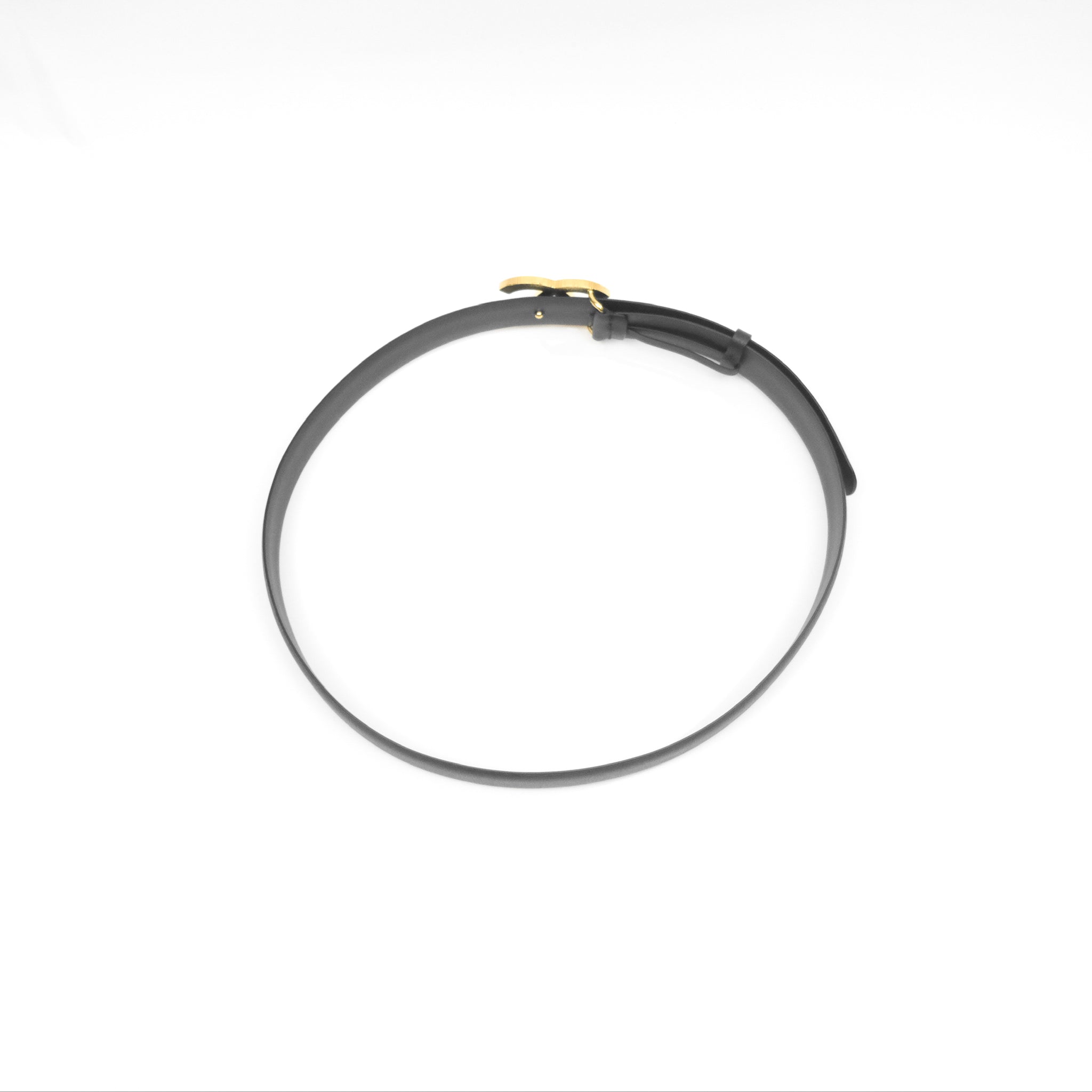 Chanel CC Logo Belt in Black Leather with Gold Hardware - Size 75 (24C Collection) | Luxury Fashion Accessory for Women's Outfits & Special Occasions