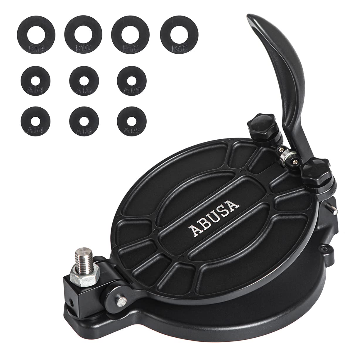 8 Inch Adjustable Tortilla Press - Heavy Duty Cast Iron Dough Press for Roti, Dosa, Tamale, Pizza & Pie - Perfect for Mexican, Indian & Italian Cuisine - Ideal for Home Kitchens & Restaurants