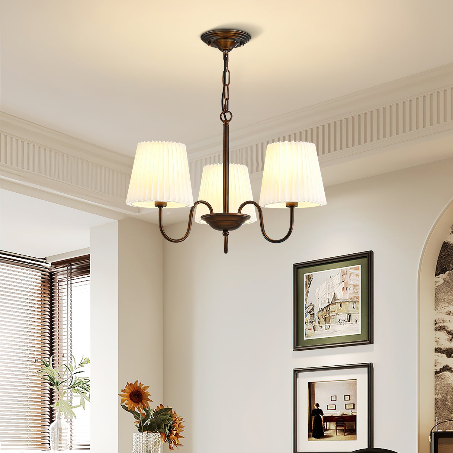 Asquith Crystal Chandelier - Elegant Modern Ceiling Light Fixture for Dining Room, Living Room & Bedroom Decor