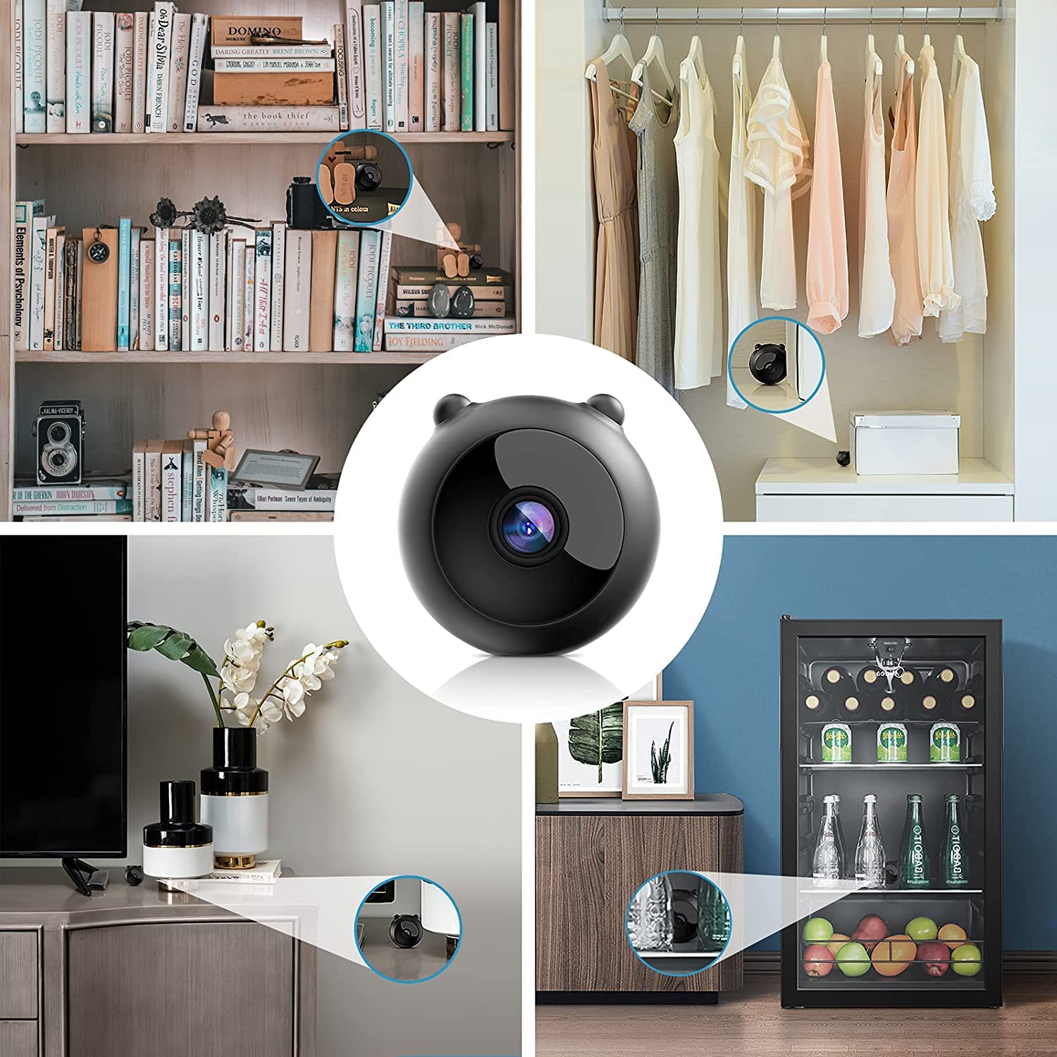 Mini Spy Camera 1080P HD - WiFi Hidden Camera with Night Vision & Motion Detection | Portable Nanny Cam for Home Security | App Remote Access Indoor Surveillance | Perfect for Baby Monitoring, Pet Watching & Office Security