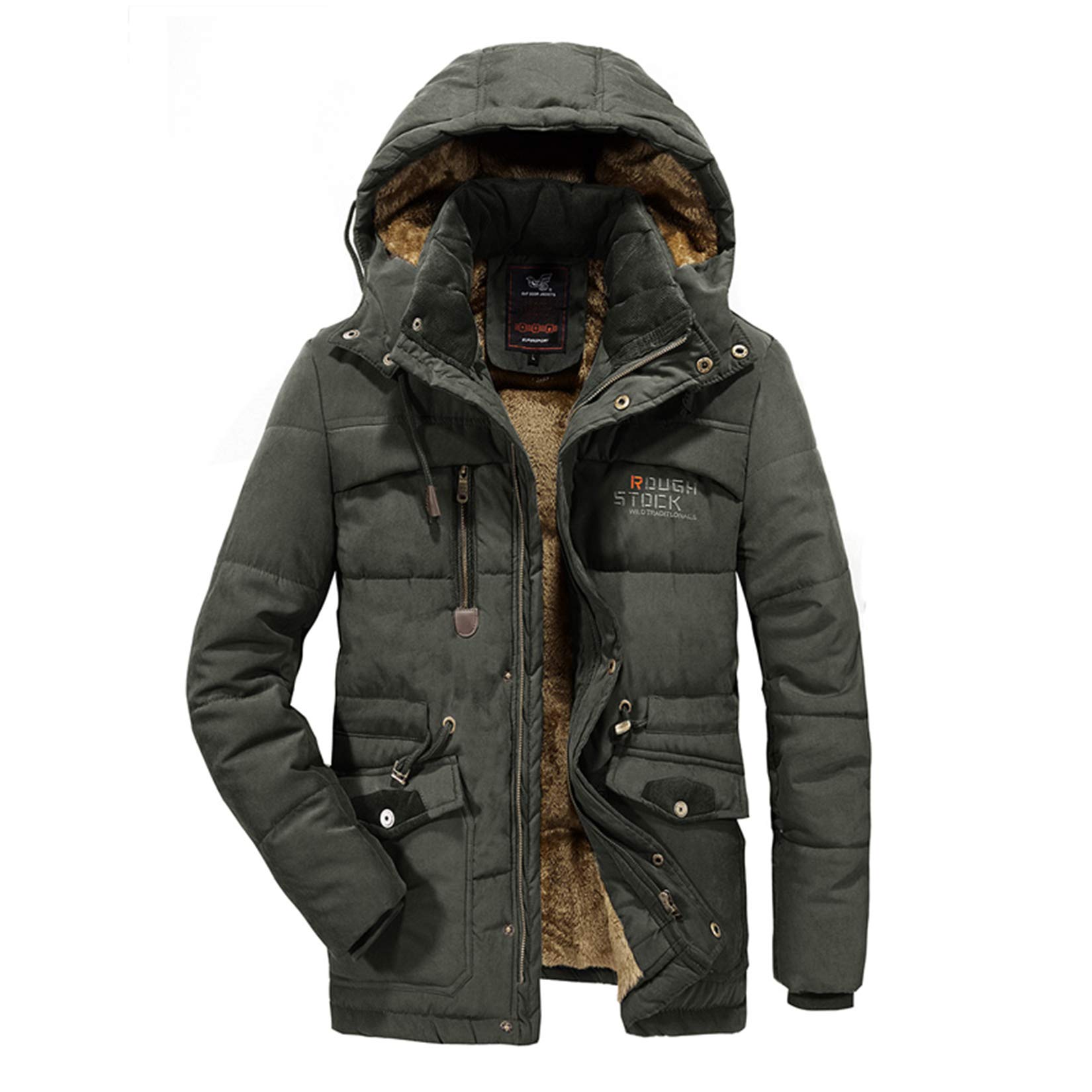 ONSEFZMZ Men's Winter Jacket - Thick Hooded Fur Collar Parka Coat for Men | Warm Padded Down Jacket with Insulation | Perfect for Snow, Skiing & Outdoor Activities