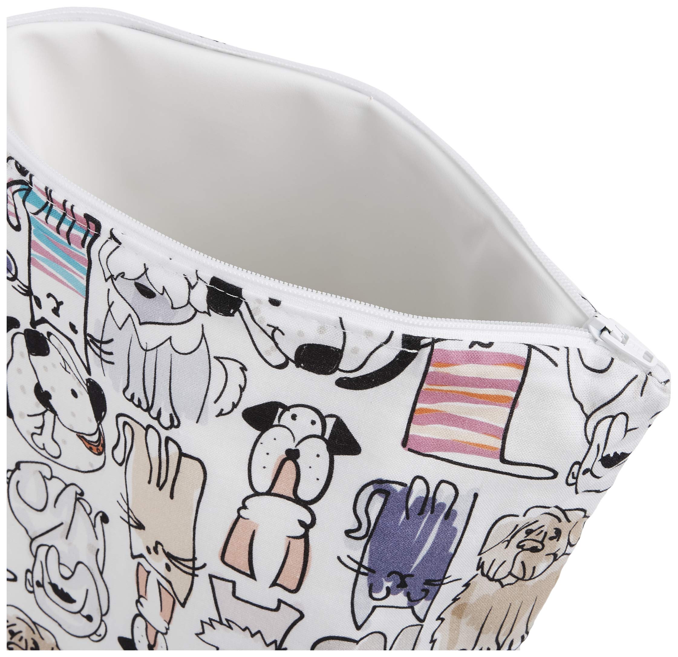 Itzy Ritzy Waterproof Wet Bag with Handle - Reusable & Washable Travel Wet Bag for Swimsuits, Diapers, Gym Clothes, Toiletries - 11”x14” Leakproof Pouch with Water Resistant Lining (Cats & Dogs Print) - Perfect for Pool, Beach, Baby Care & Sports Activities
