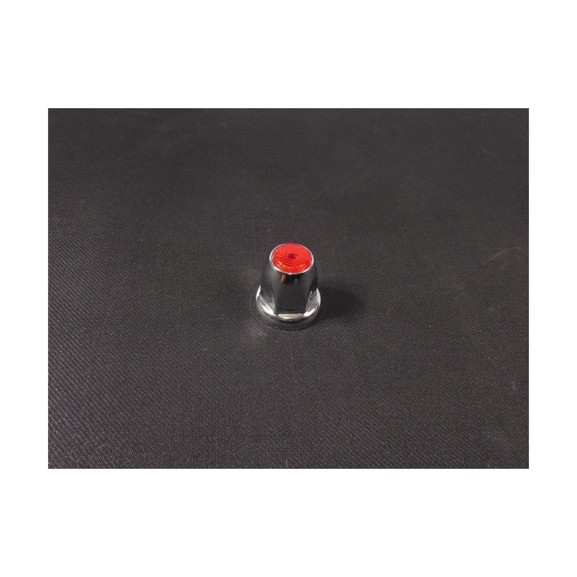 Fortpro 33mm x 2 1/8 Inch Chrome Push-On Nut Covers with Red Top Reflector - 10 Pack (F247616 R 10QTY) | Durable Wheel Nut Caps for Trucks, Trailers & RVs - Perfect for Nighttime Safety & Vehicle Customization