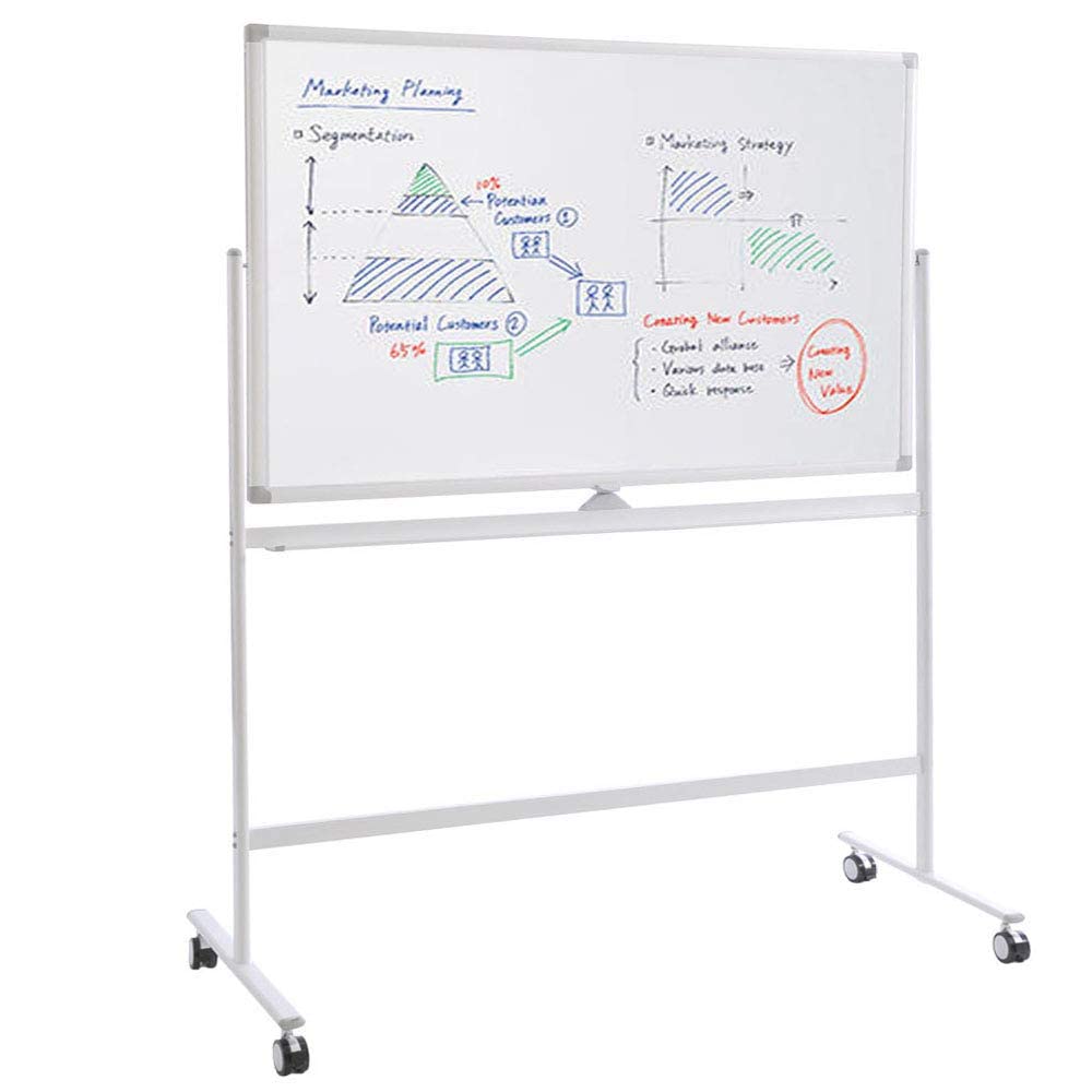 43x31 Large Portable Magnetic Whiteboard - Double-Sided Dry Erase Rolling Whiteboard with Wheels | Mobile Standing Whiteboard for Home, Office & School | Perfect for Presentations, Brainstorming & Classroom Teaching