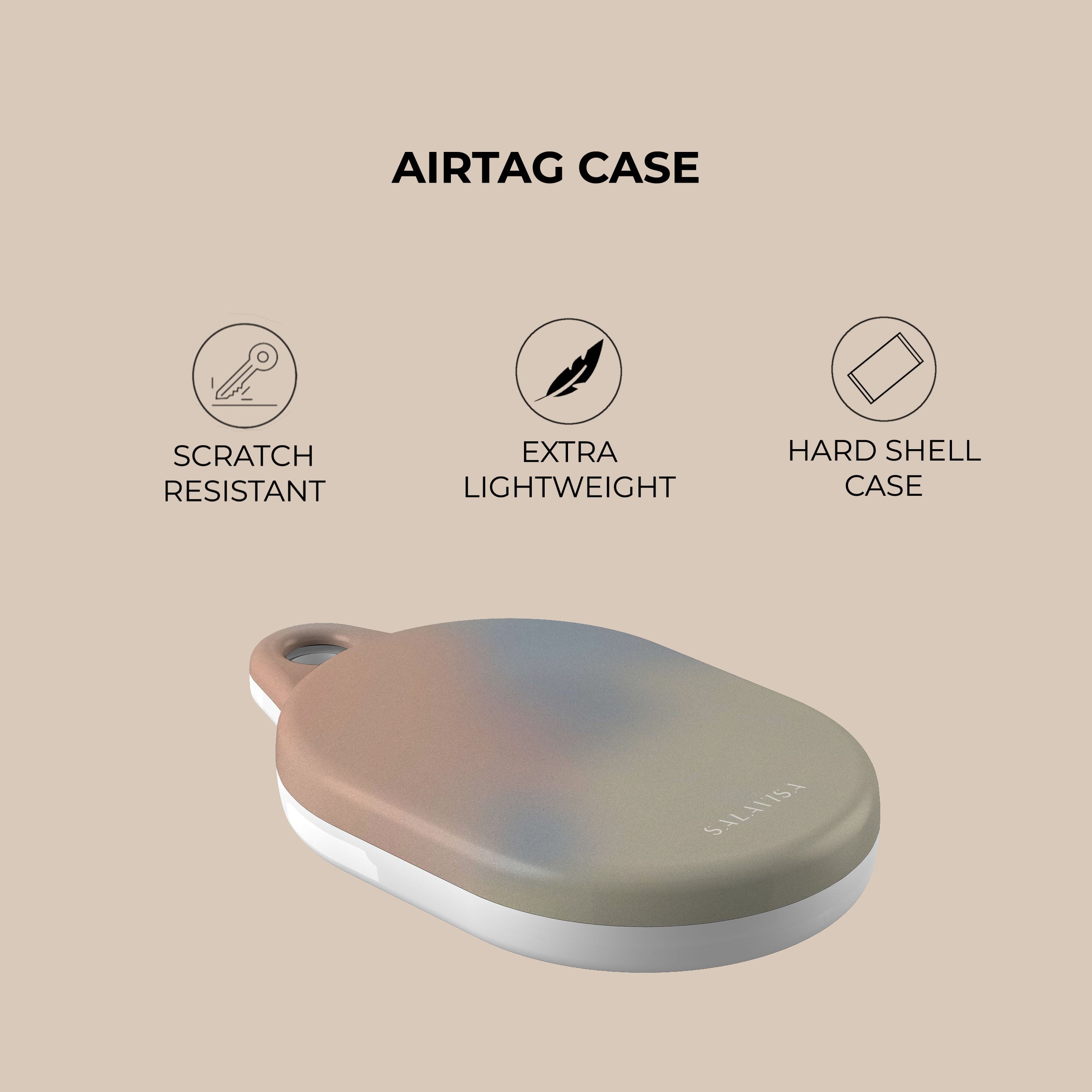 Sky Haze AirTag Holder - Premium Anti-Lost Keychain for Apple AirTag - Perfect for Keys, Wallets, Backpacks & Luggage Tracking