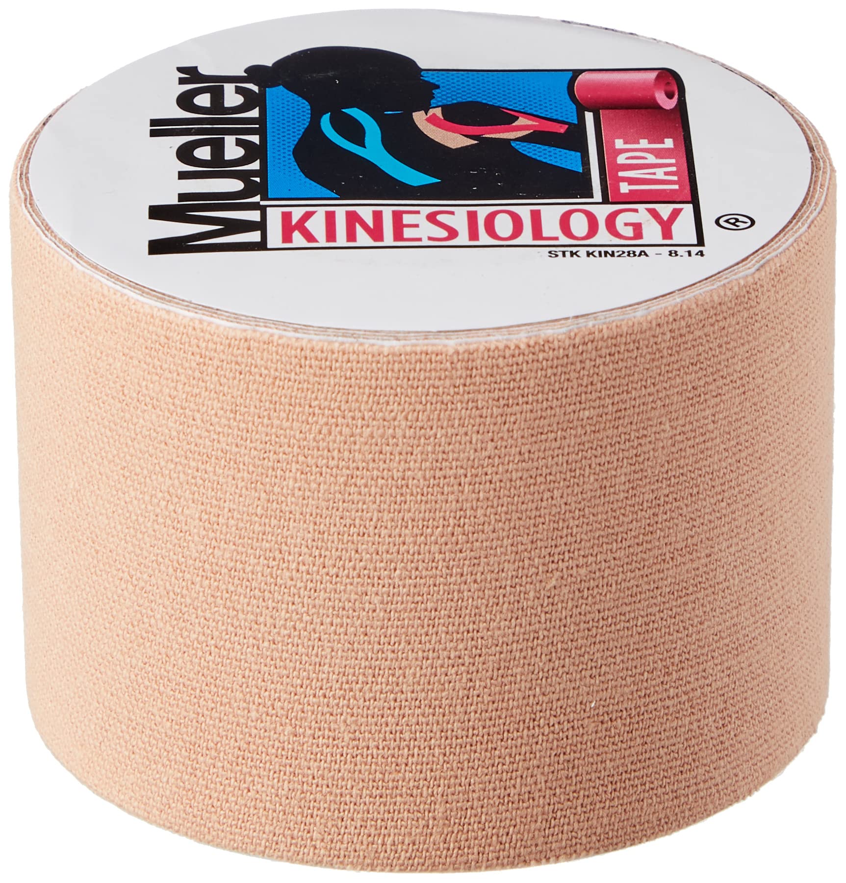 Mueller Beige Kinesiology Tape 2 Inch - Premium Single Roll for Pain Relief & Muscle Support - Ideal for Athletes, Physical Therapy & Injury Recovery