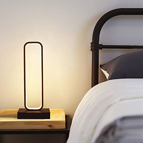 Modern Black Dimmable LED Night Lamp - Rectangle Bedside Table Light with Remote Control & Stepless Dimming for Bedroom, Hotel, Office - Perfect for Reading, Working & Relaxing