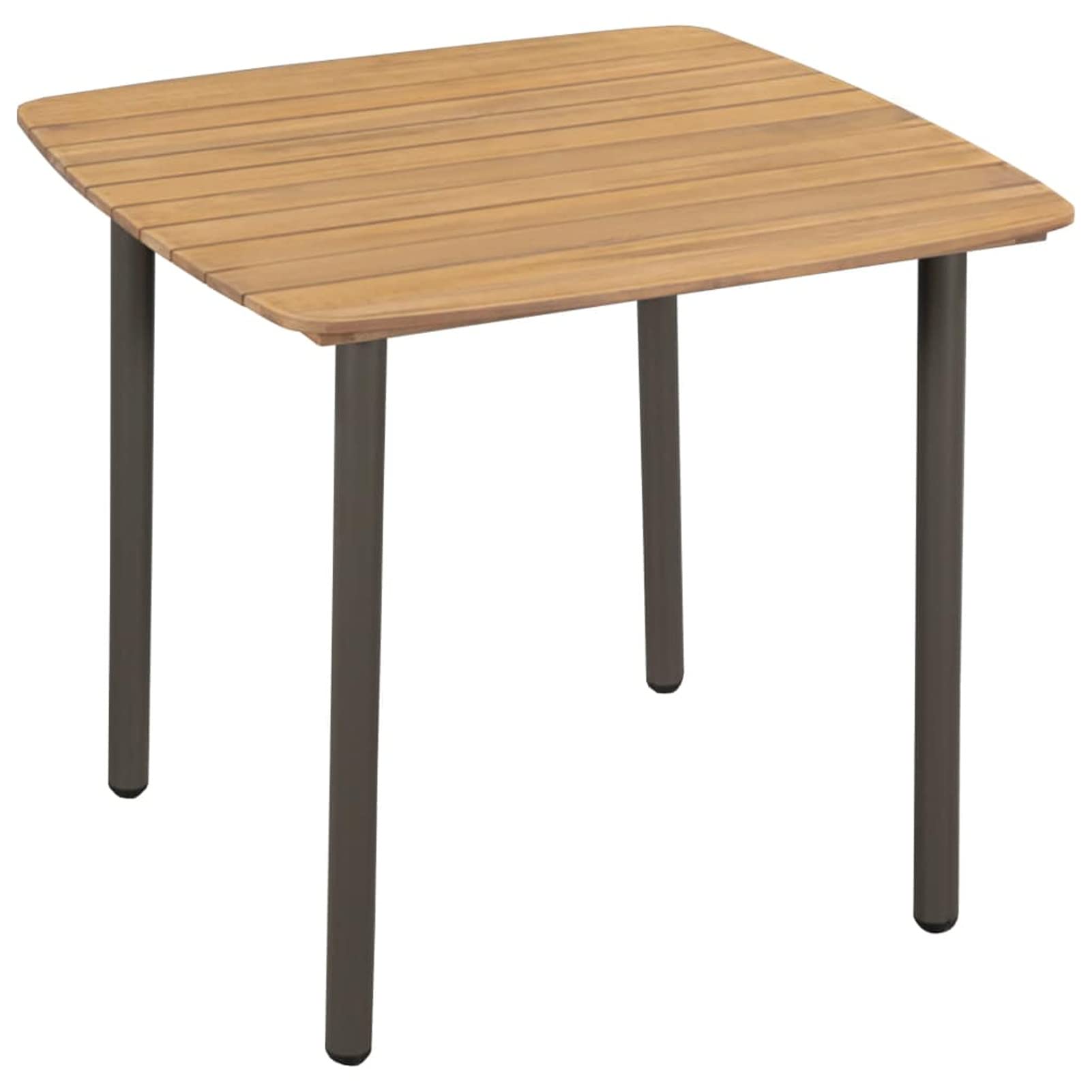 Weather Resistant Steel and Acacia Wood Patio Side Table - 31.5
