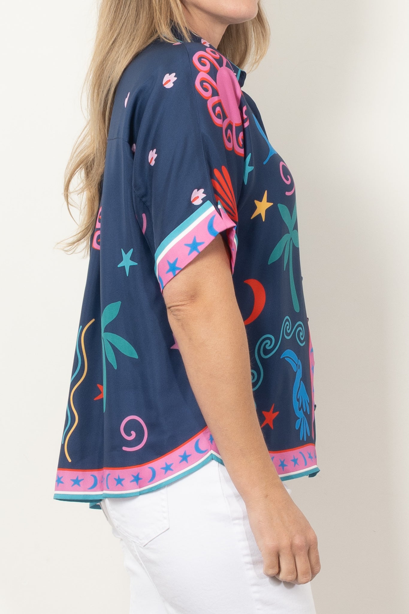 Johnny Was Fernanda Button Down Shirt - Women's Boho Floral Print Blouse for Casual Wear & Vacation Outfits | Palomas Island Style