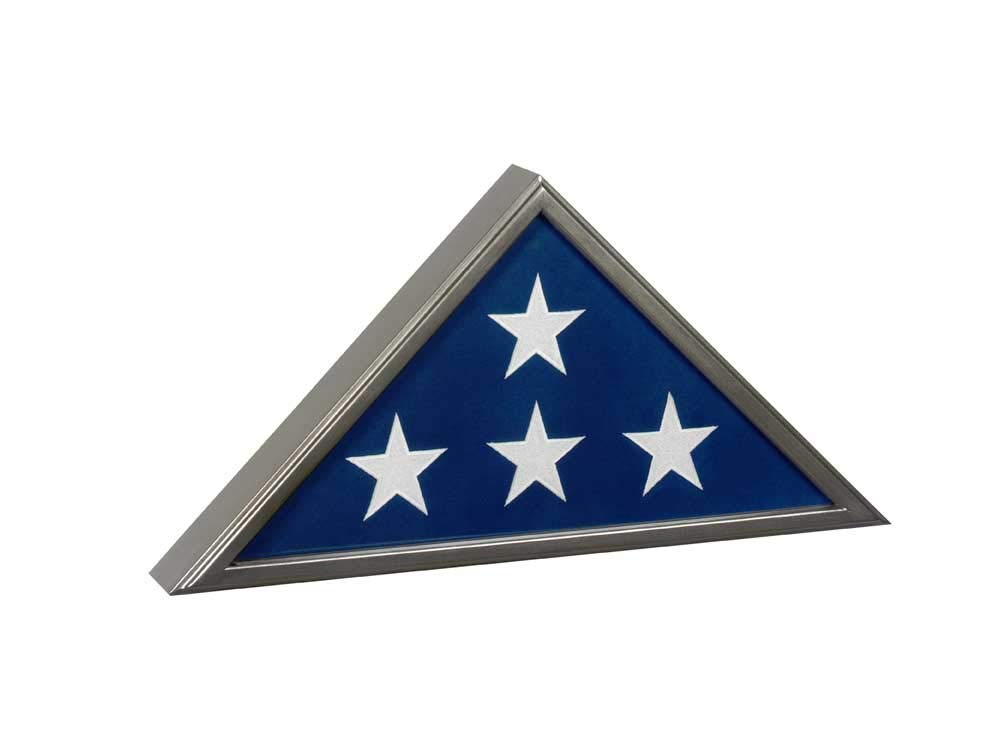 Premium Silver American Flag Display Case - Funeral Flag Box & Casket Flag Frame for Military Memorials, Veterans Tribute & Home Decor