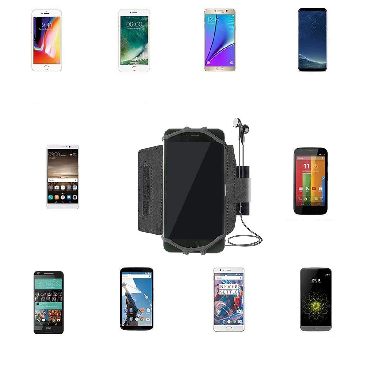 BoxWave ActiveStretch Sport Armband for ASUS ROG Phone 5 Ultimate - Adjustable Workout & Running Arm Holster in Jet Black - Perfect for Gym, Jogging & Outdoor Activities
