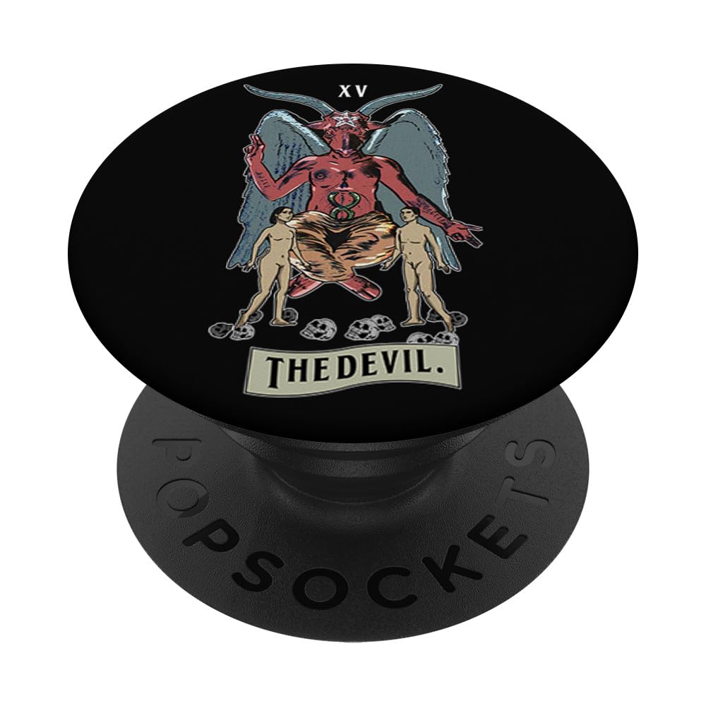 Vintage Devil Card Dark Gothic Symbol PopSockets Swappable PopGrip - Perfect for Goth Lovers, Phone Accessories & Unique Gifts - Ideal for Halloween, Dark Aesthetic Decor & Alternative Lifestyle