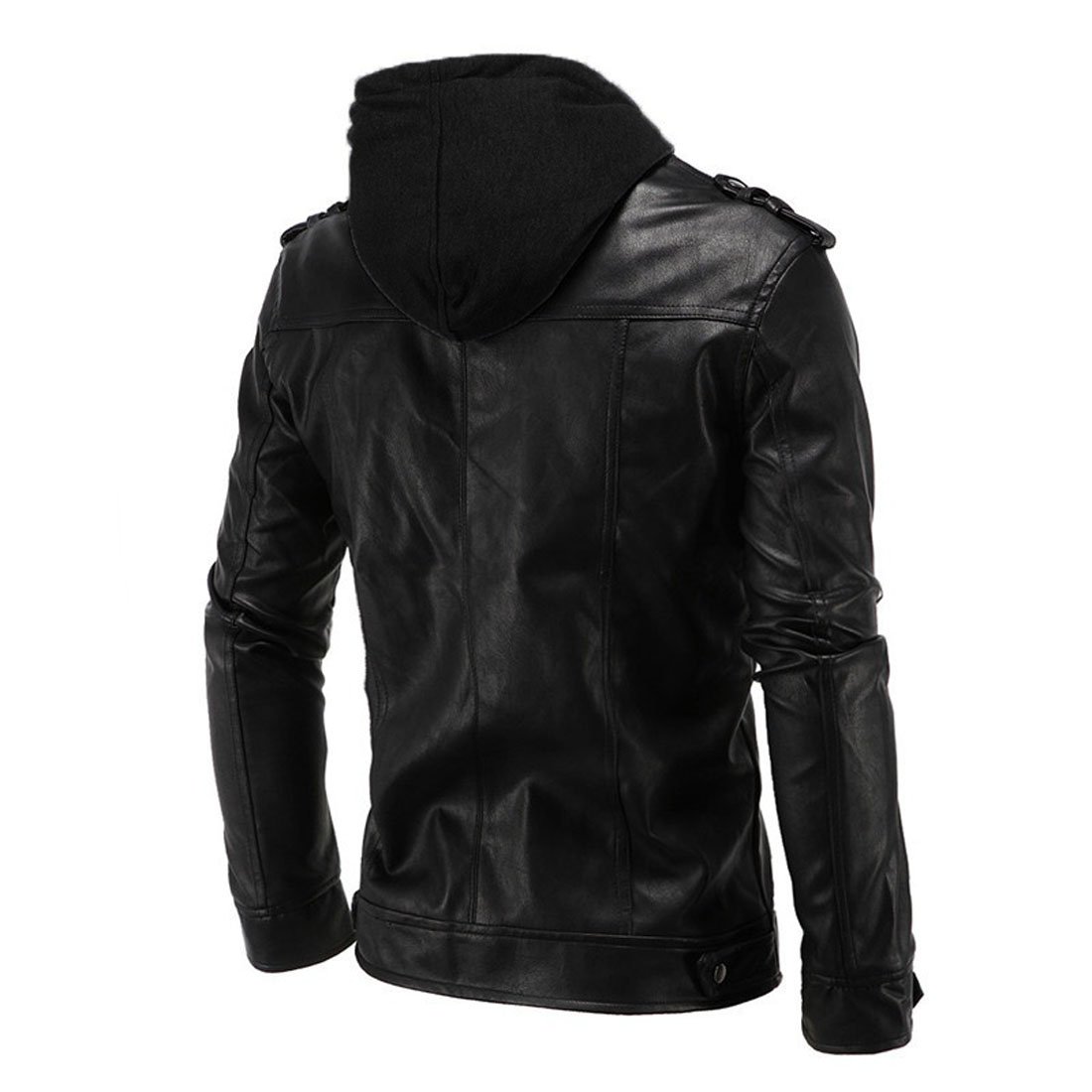 Men's Lambskin Leather Biker Jacket with Removable Hood - Stylish SID Hoodie for Motorcycle Riding & Casual Wear