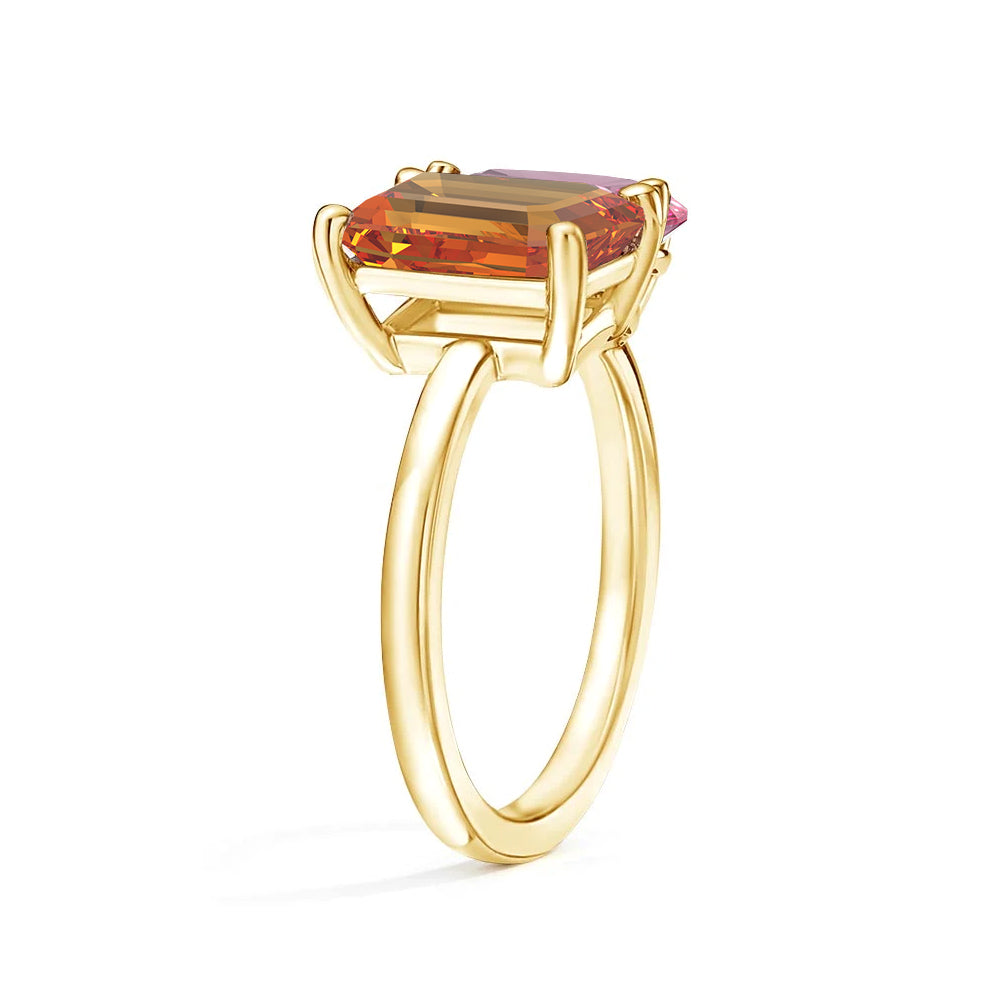 Personalized Toi et Moi Citrine Birthstone Ring for Couples - Romantic Anniversary Gift for Her, Wedding Promise Ring, Unique Jewelry for Special Occasions