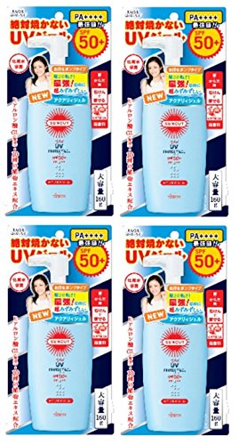 KOSE Suncut Sunscreen Gel SPF50+ PA++++ - Unscented 160g (4-Pack Bulk) | Daily UV Protection for Face & Body, Outdoor Activities, Travel & Beach