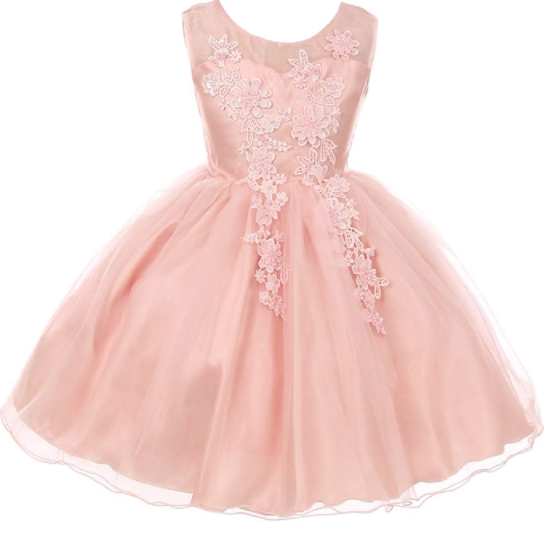 3D Embroidered Flower Girls Dresses - Special Occasion Outfits for Little Girls | Perfect for Birthday Parties, Weddings & Photo Shoots