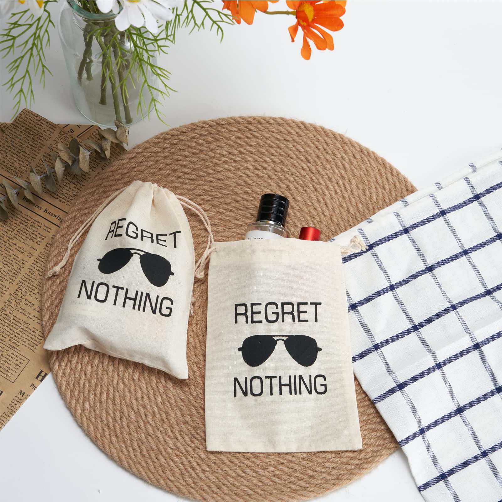 LOOKSGO 10 Pack 4x6 Inch Wedding Hangover Kit - Cotton Drawstring Bags for Bachelorette Party Favors, Bridal Shower Gifts & Girls Night Out Essentials - Perfect for Hangover Relief & Party Survival Kits