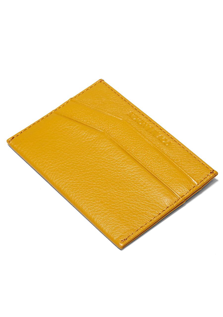 Premium Flaco Genuine Leather Card Wallet for Men & Women - Slim RFID Blocking Yellow Wallet - Perfect for Travel, Business & Everyday Use
